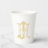 BEWERKBARE KLEUR JM Monogram MJ Monogram Papier Cu Papieren Bekers (Voorkant)