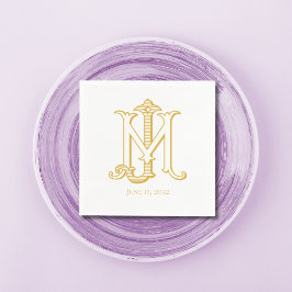 BEWERKBARE KLEUR JM Monogram MJ Monogram Servetten