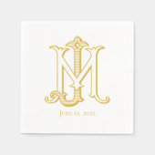 BEWERKBARE KLEUR JM Monogram MJ Monogram Servetten (Voorkant)