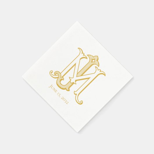 BEWERKBARE KLEUR JM Monogram MJ Monogram Servetten (Hoek)