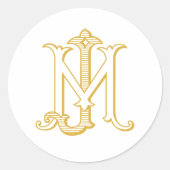 BEWERKBARE KLEUR JM Monogram MJ Monogram Stickers (Voorkant)
