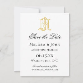 BEWERKBARE KLEUR JM Monogram of MJ Monogram Save The Date