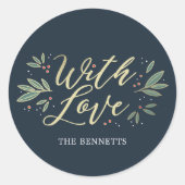 BEWERKBARE KLEUR Kerst Glow Gift Label Sticker (Voorkant)