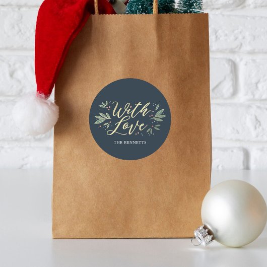 BEWERKBARE KLEUR Kerst Glow Gift Label Sticker