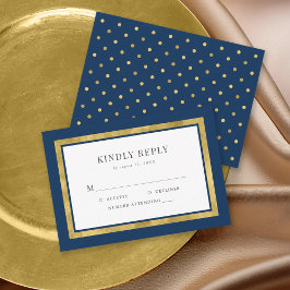 Bewerkbare Kleur Klassieke Gouden Huwelijk RSVP Kaartje