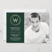 Bewerkbare Kleur Klassieke Krans Afstudeerkaart Kaart (Voorkant)