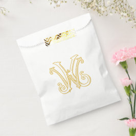 BEWERKBARE KLEUR KW Monogram WK Logo Favor Bag Bedankzakje