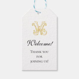 BEWERKBARE KLEUR KW Monogram WK Logo Favor Tag Cadeaulabel