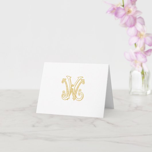 BEWERKBARE KLEUR KW Monogram WK Monogram Gevouwen Kaart (Orchidee)