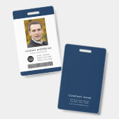 Bewerkbare Kleur Logo Toevoegen Streepjescode Werk Badge (Voor- en achterkant)