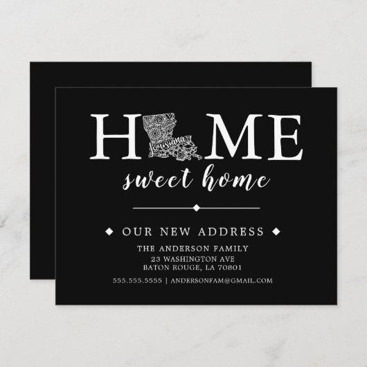 Bewerkbare kleur LOUISIANA Bewegende Aankondiging (Voorkant / Achterkant)