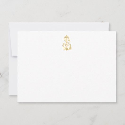 BEWERKBARE KLEUR LS Monogram SL Monogram Notecards Notitiekaartje (Voorkant)