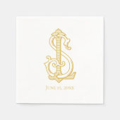 BEWERKBARE KLEUR LS Monogram SL Monogram Servetten (Voorkant)