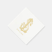 BEWERKBARE KLEUR LS Monogram SL Monogram Servetten (Hoek)