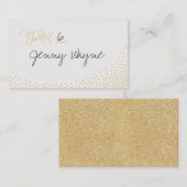 Bewerkbare kleur luxe faux goud glitter plaats kaa plaatskaartje (Voorkant / Achterkant)