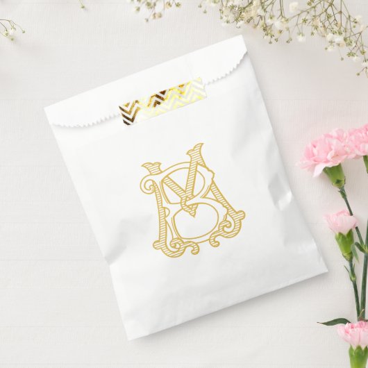 BEWERKBARE KLEUR MB Monogram BM Logo Favor Bag Bedankzakje (Gezegeld)