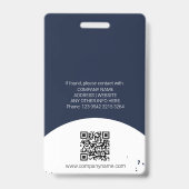 Bewerkbare kleur medewerker foto ID QR & barcode Badge (Achterkant)