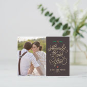 BEWERKBARE KLEUR Merrily Ever After Holiday Briefk Feestdagenkaart (Staand voorkant)