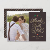 BEWERKBARE KLEUR Merrily Ever After Holiday Briefk Feestdagenkaart (Voorkant / Achterkant)