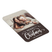 Bewerkbare kleur Merry Christmas Photo Magnet Magneet (Rechterzijde)