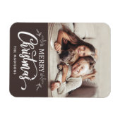 Bewerkbare kleur Merry Christmas Photo Magnet Magneet (Horizontaal)