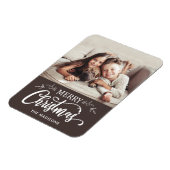 Bewerkbare kleur Merry Christmas Photo Magnet Magneet (Linkerzijde)