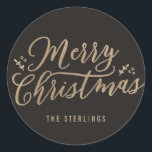 BEWERKBARE KLEUR Merry Christmas Sticker of Label<br><div class="desc">Onze moderne en gepersonaliseerde stickers kunnen worden gebruikt als envelopzegels,  cadeaubonnen,  favoriete labels,  etiketten van objecten en nog veel meer. De mogelijkheden zijn eindeloos,  dus ga door en gebruik ze creatief. Beschikbaar in andere kleuren. De kleuren van de douane zijn ook beschikbaar op verzoek.</div>