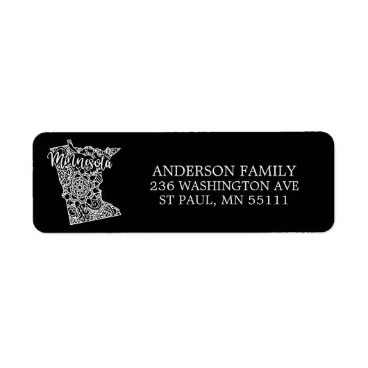 Bewerkbare Kleur MINNESOTA Bewegende Aankondiging Etiket (Voorkant)