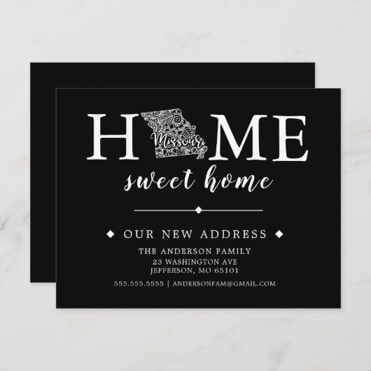 Bewerkbare kleur MISSOURI Bewegende aankondiging (Voorkant / Achterkant)