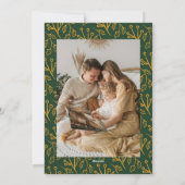 Bewerkbare Kleur Mistletoe Doodles 2 Foto's Gelukk Feestdagenkaart (Achterkant)