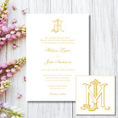 BEWERKBARE KLEUR MJ Monogram JM Monogram Uitnodigi Kaart