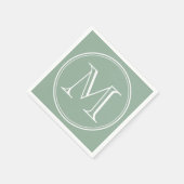 Bewerkbare kleur Modern Classic Rond Wit Monogram Servetten (Hoek)