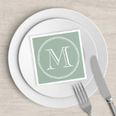 Bewerkbare kleur Modern Classic Rond Wit Monogram Servetten