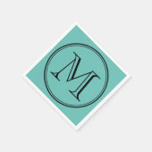 Bewerkbare kleur Modern Classic Rond Zwart Monogra Servet (Hoek)