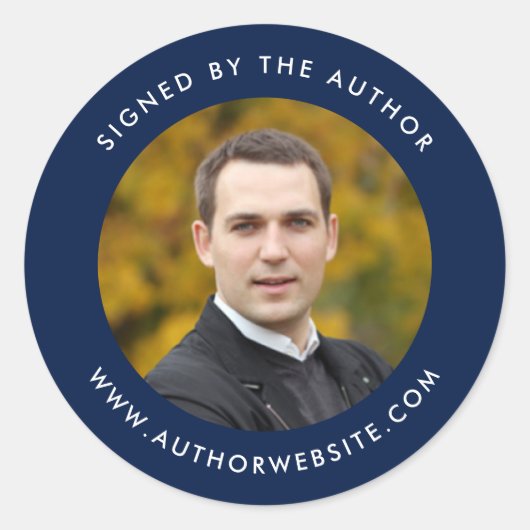 Bewerkbare kleur Modern Ondertekend door de auteur Ronde Sticker (Voorkant)