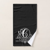 Bewerkbare kleur Monogram C Bad Handdoek (Handdoek)