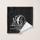 Bewerkbare kleur Monogram C Bad Handdoek (Wasdoekje)