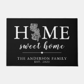 Bewerkbare kleur NEW JERSEY gepersonaliseerde staa Deurmat (Voorkant)