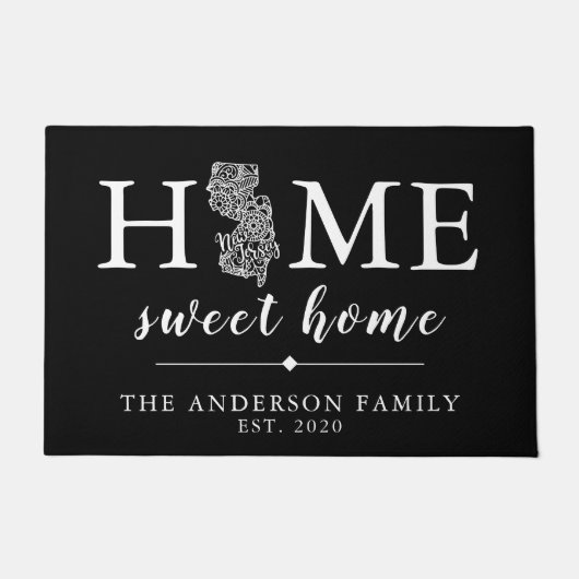 Bewerkbare kleur NEW JERSEY gepersonaliseerde staa Deurmat (Voorkant)