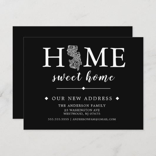 Bewerkbare kleur NIEUWE JERSEY-bewegende aankondig Kaart (Voorkant / Achterkant)