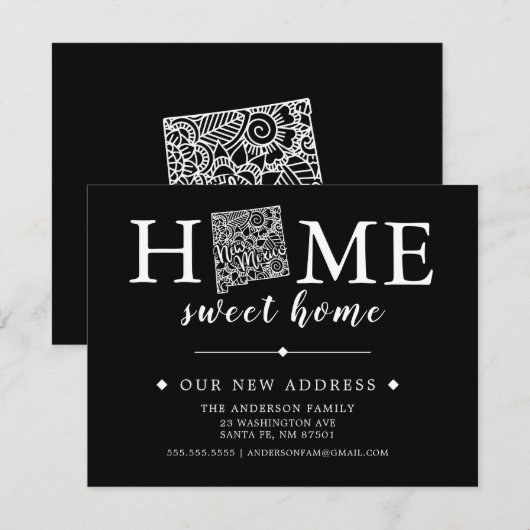 Bewerkbare kleur NIEUWE MEXICO-bewegende aankondig Kaart (Voorkant / Achterkant)