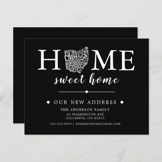 Bewerkbare kleur OHIO Bewegende aankondiging (Voorkant / Achterkant)