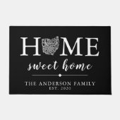 Bewerkbare kleur OHIO gepersonaliseerde status Deurmat (Voorkant)