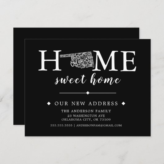 Bewerkbare kleur OKLAHOMA Bewegende Aankondiging (Voorkant / Achterkant)