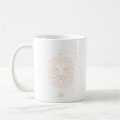 Bewerkbare kleur Peach Leo Zodiac Sign Koffiemok (Links)