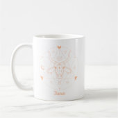 Bewerkbare kleur Peach Taurus Zodiac Sign Koffiemok (Links)