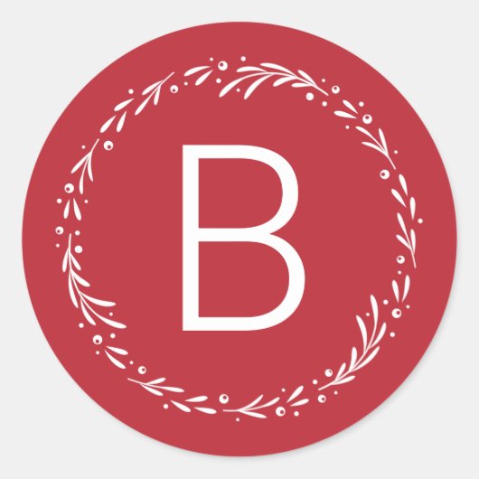 BEWERKBARE KLEUR Prachtig Monogram Enveloppe-Zegel Ronde Sticker (Voorkant)