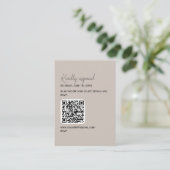 Bewerkbare Kleur QR Code RSVP Kaart (Staand voorkant)