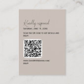 Bewerkbare Kleur QR Code RSVP Kaart (Voorkant)