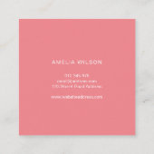 Bewerkbare kleur Stijlvol genaaid met Love Heart Vierkante Visitekaartje (Achterkant)